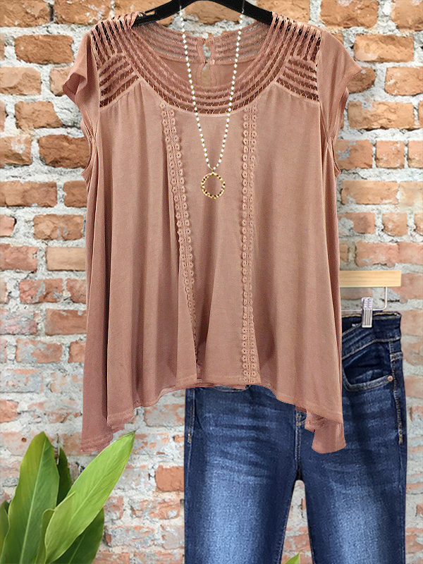 Women's top | Elegant Vintage Crochet Patchwork Top |Website-shopcharmingrose