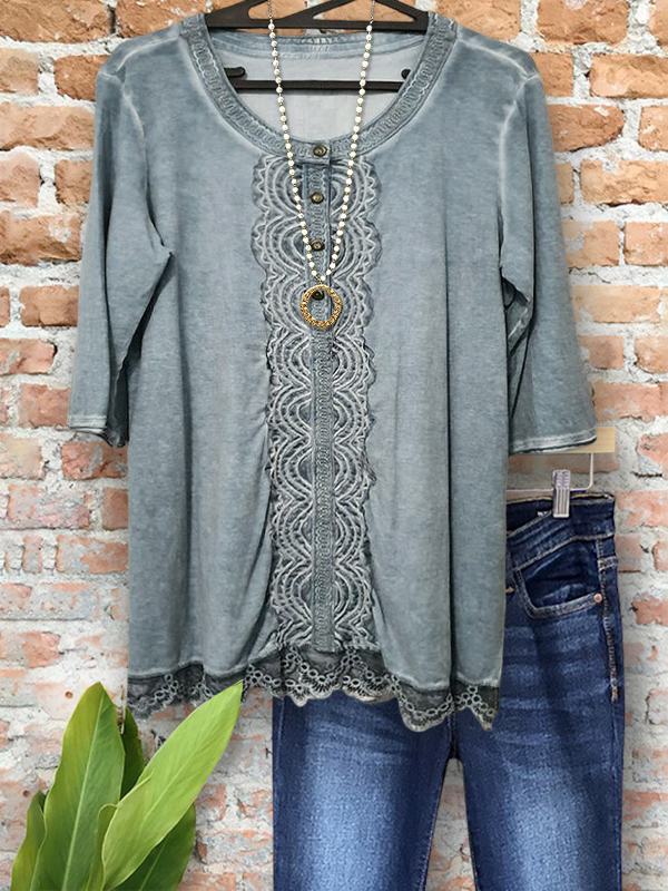 Vintage Bohemian Embroidered Lace Top