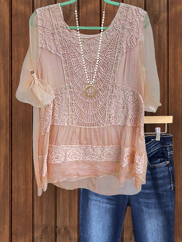 Bohemian Flowy Lace Patchwork Top