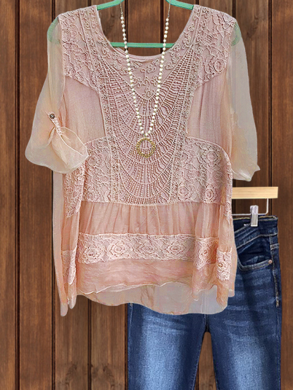 Bohemian Flowy Lace Patchwork Top