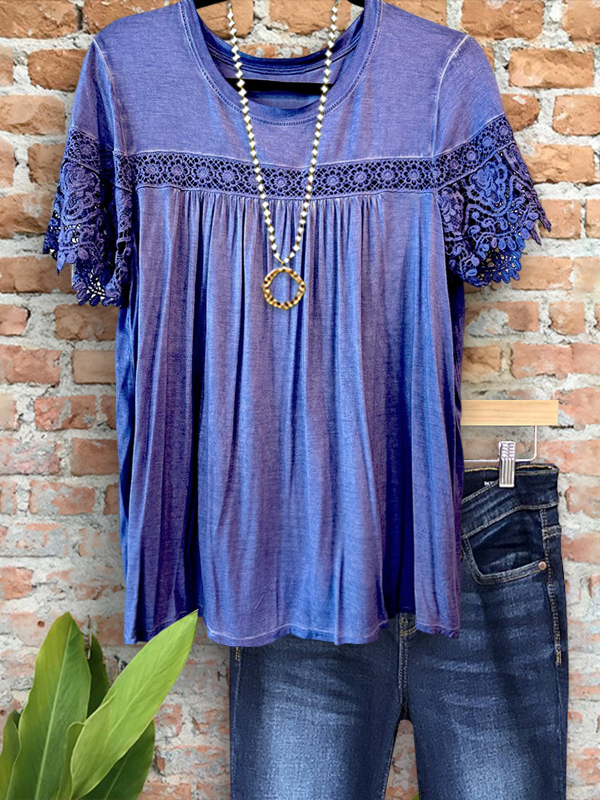 Women's top | Cozy Vintage Crochet Patchwork Top |Website-shopcharmingrose