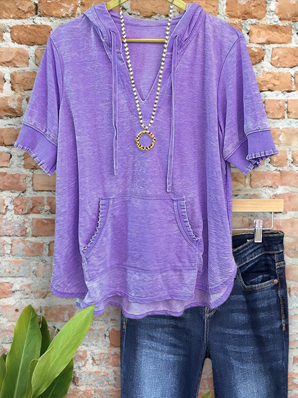 Vintage Cozy Pocket Knit Hoodie