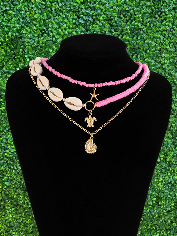 Women's Necklace | Beach Vacation Shell Beaded Necklace | Website-shopcharmingrose
