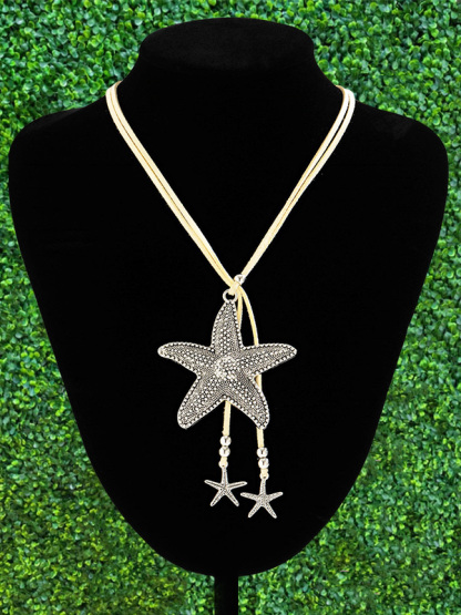 Bohemian Beach Starfish Pendant Necklace
