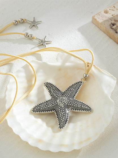 Bohemian Beach Starfish Pendant Necklace