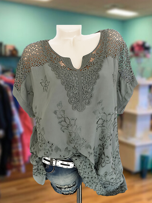 Casual Crochet Hollow Patchwork Top
