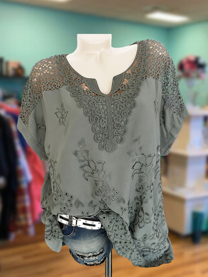 Casual Crochet Hollow Patchwork Top