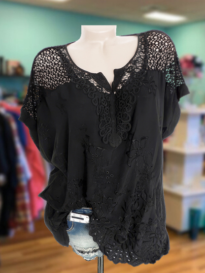 Casual Crochet Hollow Patchwork Top