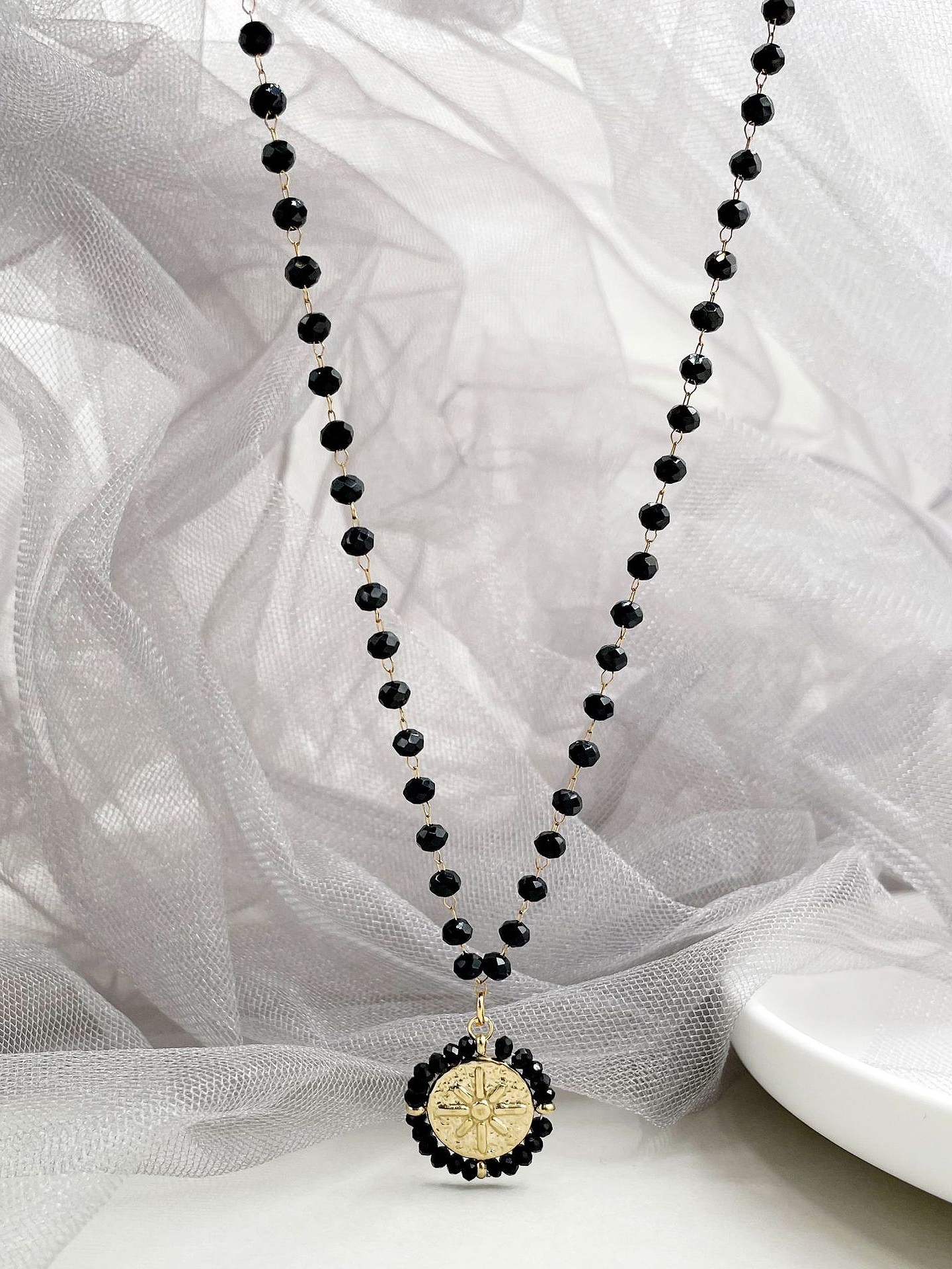 Ethnic Round Pendant Beaded Necklace