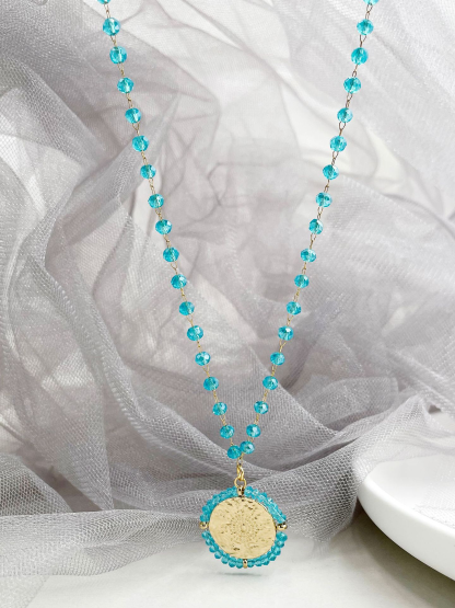 Ethnic Round Pendant Beaded Necklace