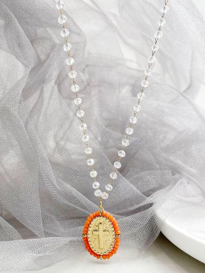 Ethnic Round Pendant Beaded Necklace