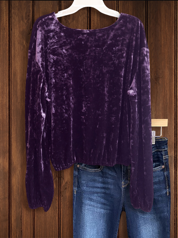 Purple Velvet Cross Over Top