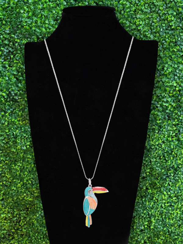 Women's Necklace | Colorful Bird Casual Necklace | Website-shopcharmingrose