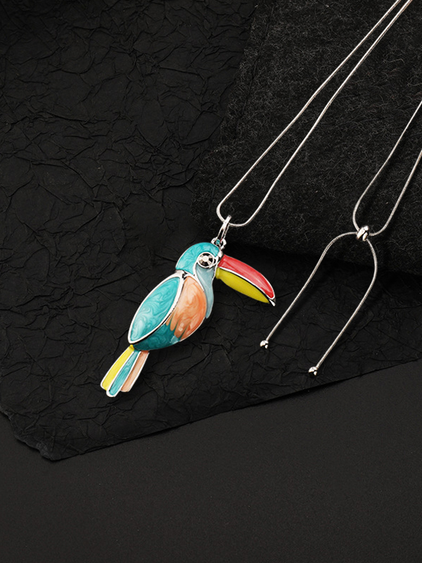 Colorful Bird Casual Necklace