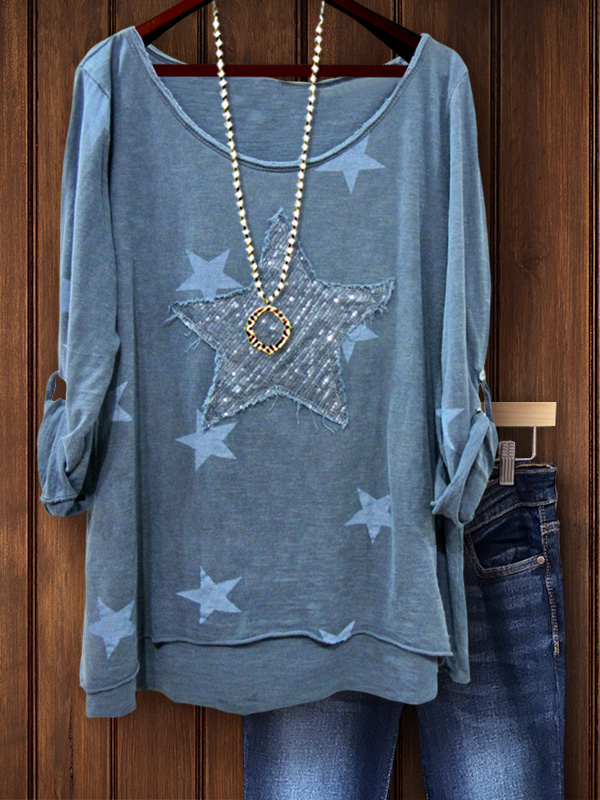 Casual Star Print Top