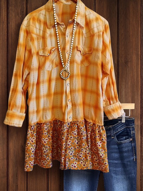 Pastoral Style Floral Print Shirt