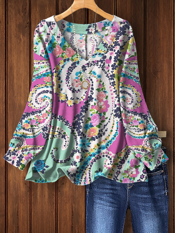 Vintage Paisley Print Top
