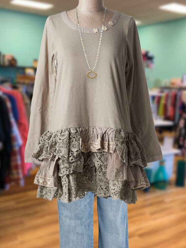 Casual Lace Patchwork Top