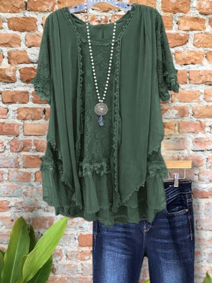 Vintage Lace Patchwork Top