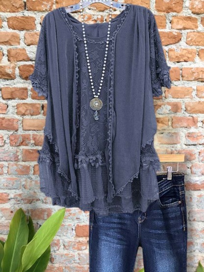 Vintage Lace Patchwork Top