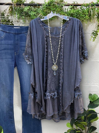 Vintage Lace Patchwork Top