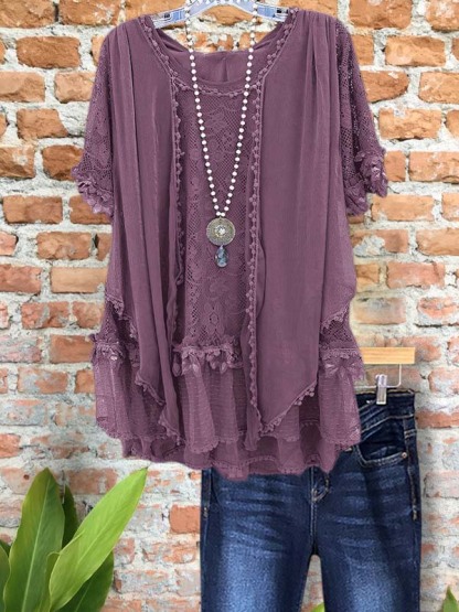 Vintage Lace Patchwork Top