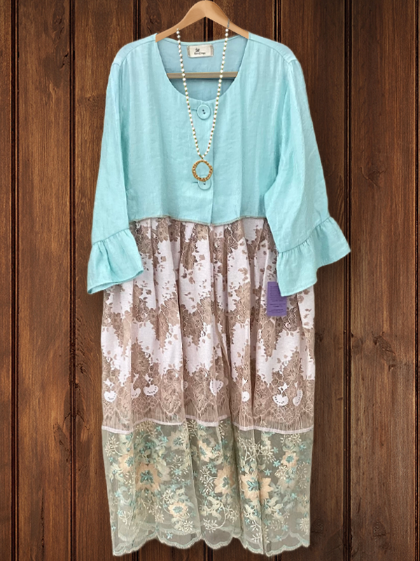 Elegant Lace Patchwork Dress