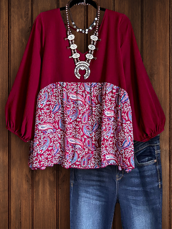 Elegant Floral Patchwork Top