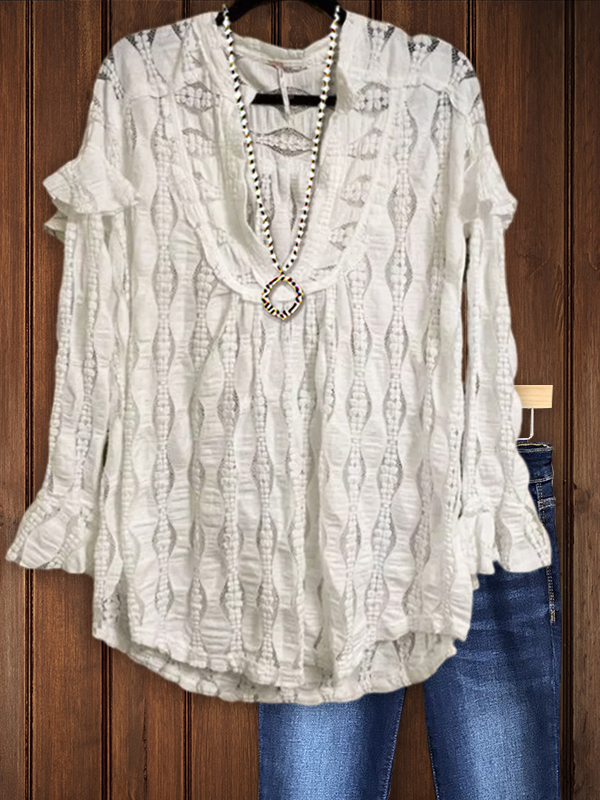 Ruffled Top In Delicate Fabric