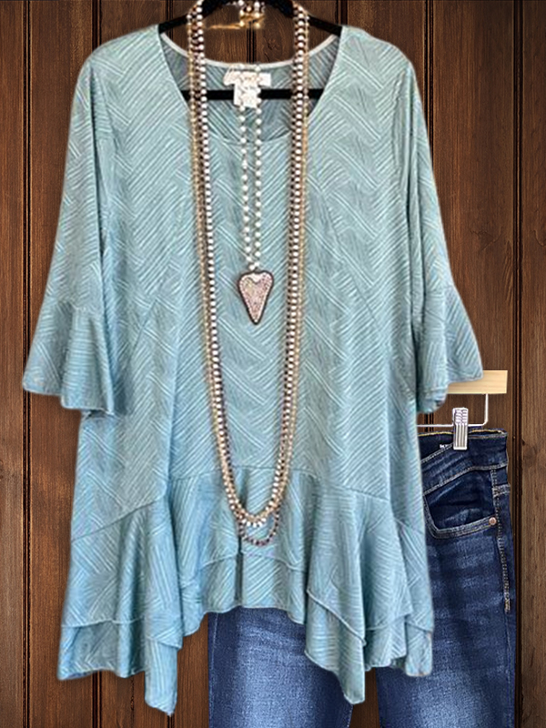 Irregular Ruffle Hem Top
