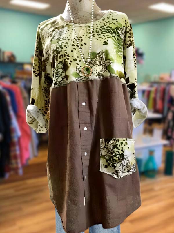 Vintage Print Patchwork Top