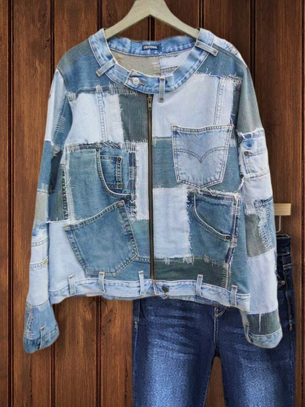 Upcycled Vintage Denim Patchwork Top