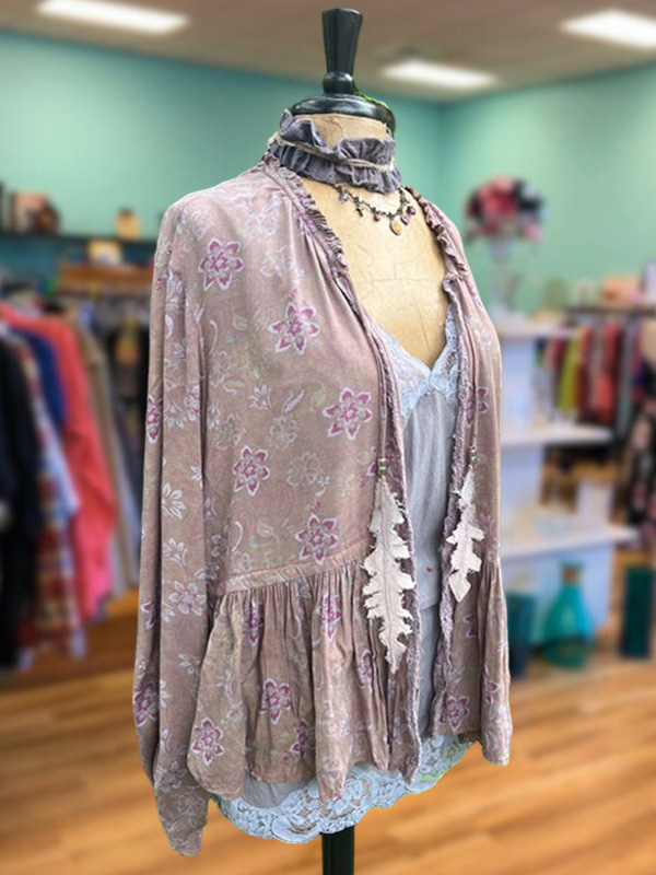 Casual Retro Floral Drawstring Top