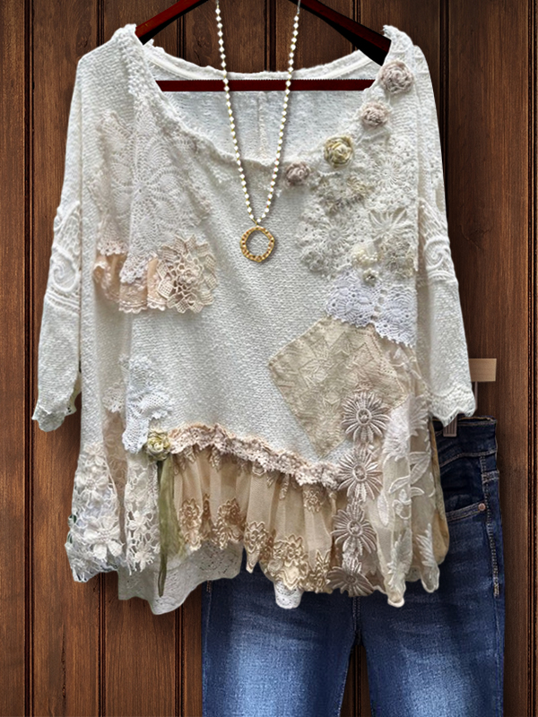 Rose Garden Handmade Lace Top