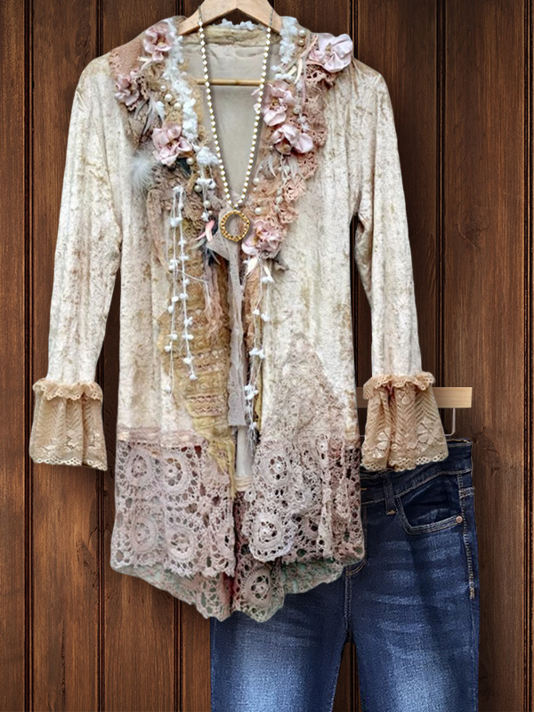 Vintage Lace Ruffled Floral Top
