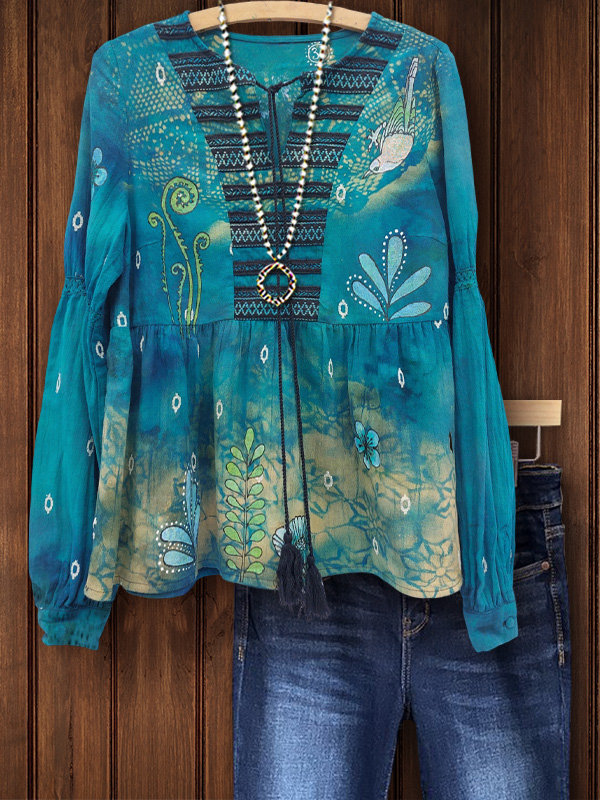 Vintage Casual Undersea World Top