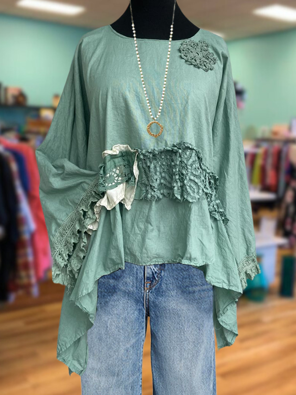 Vintage Lace Irregular Hem Top
