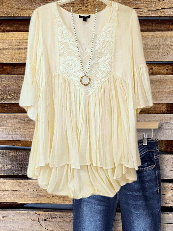 Women's top | Holiday Casual Floral Ruffle Top |Website-shopcharmingrose