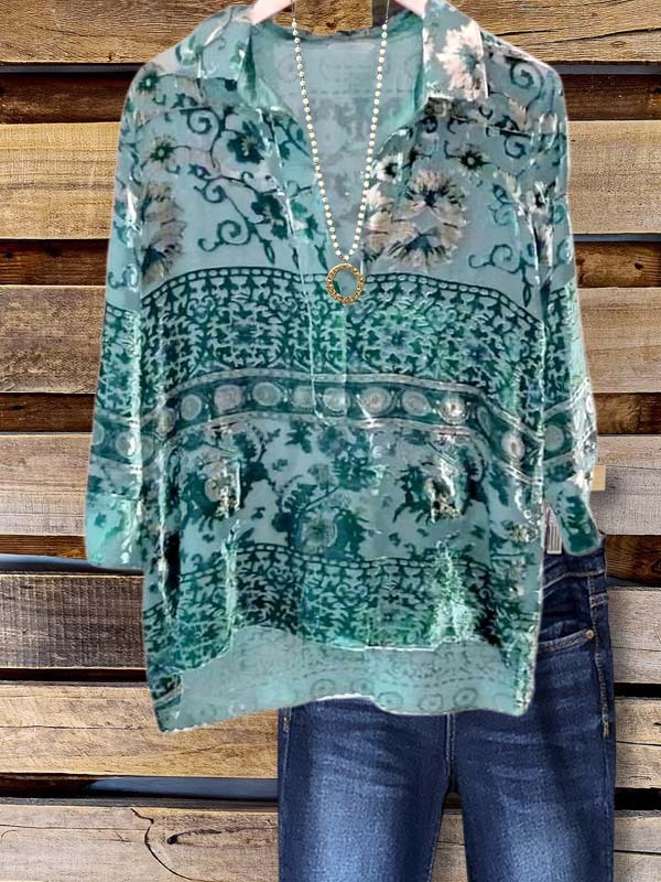 Women's top | Vintage Holiday Bohemian Floral Top |Website-shopcharmingrose