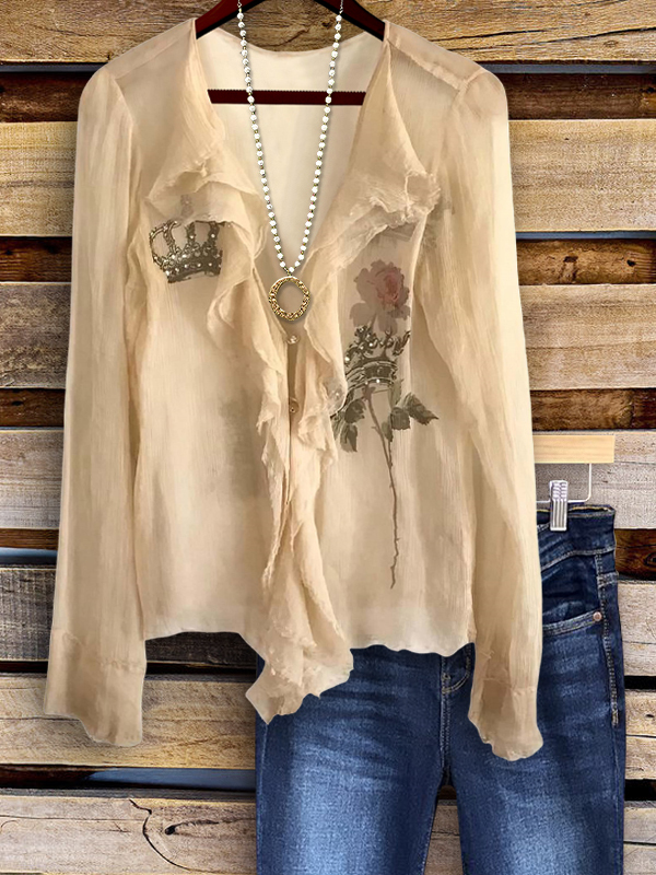 Women's top | Crown And Rose Ruffle Top |Website-shopcharmingrose