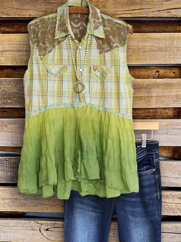 Women's top | Casual Holiday Lace Trim Ruffle Top |Website-shopcharmingrose