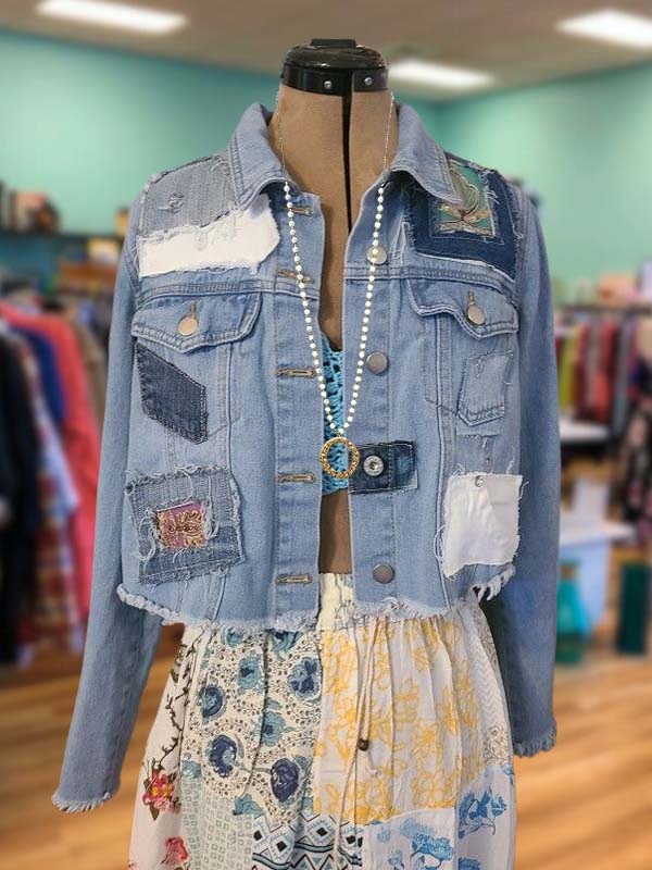 Vintage Casual Denim Applique Jacket