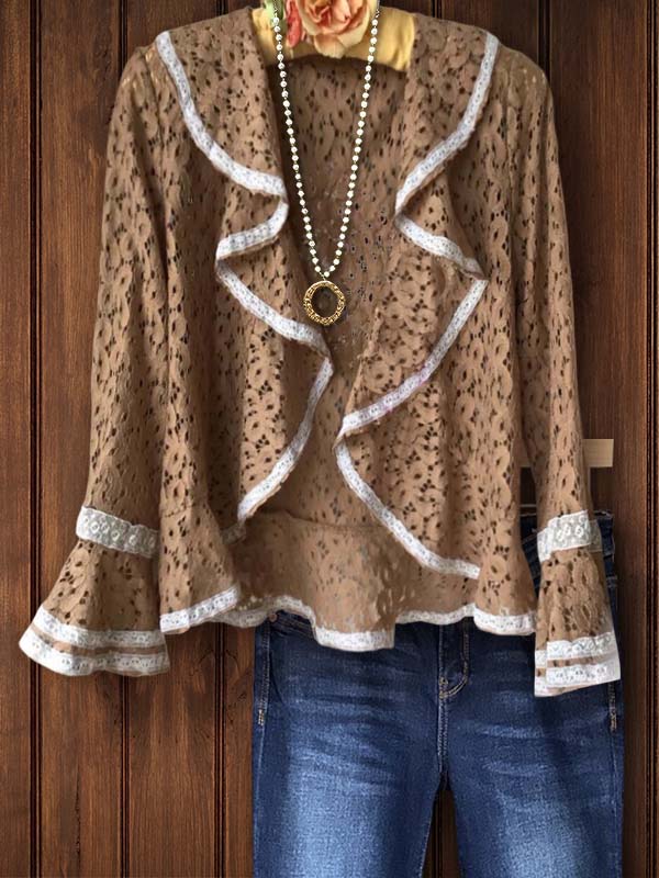 Retro Casual Lace Patchwork Top