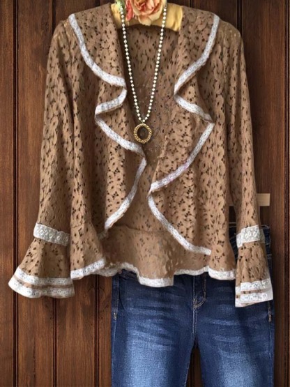 Retro Casual Lace Patchwork Top