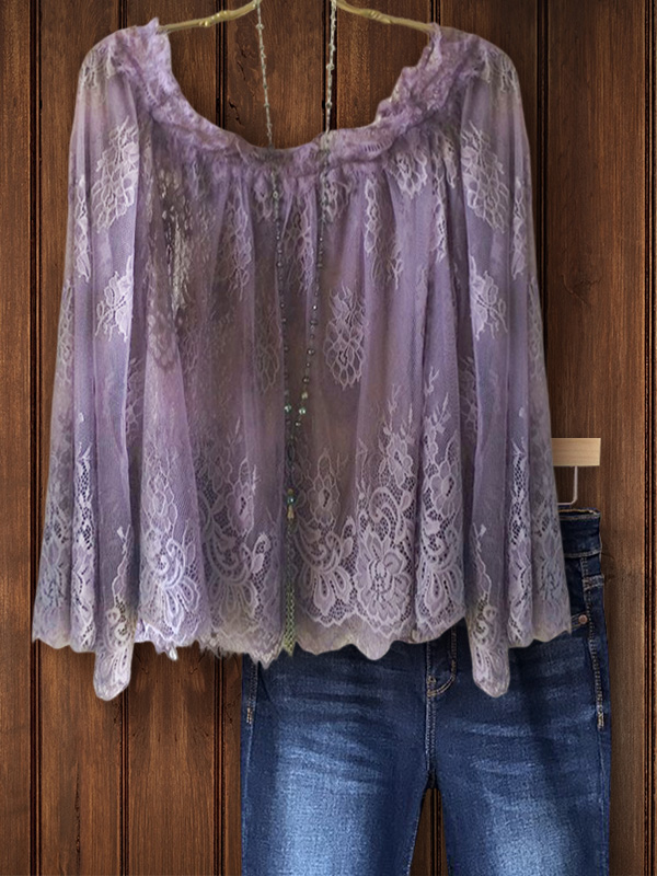 Elegant Vintage Floral Lace Top