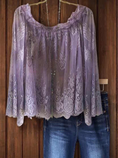 Elegant Vintage Floral Lace Top