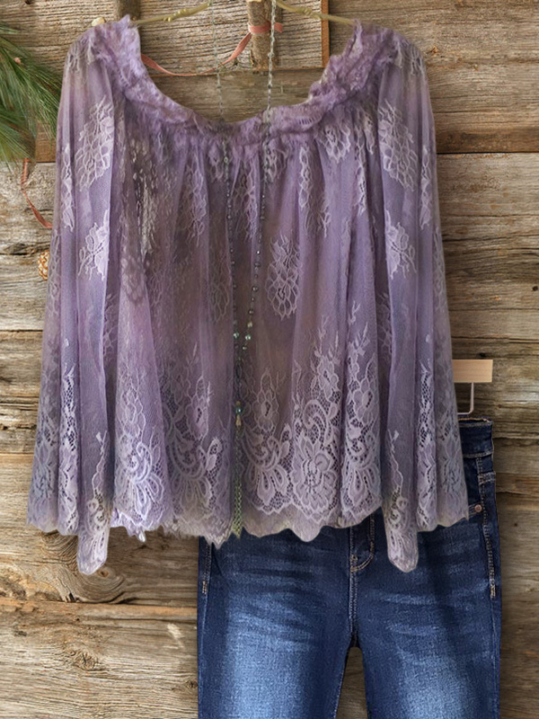 Elegant Vintage Floral Lace Top