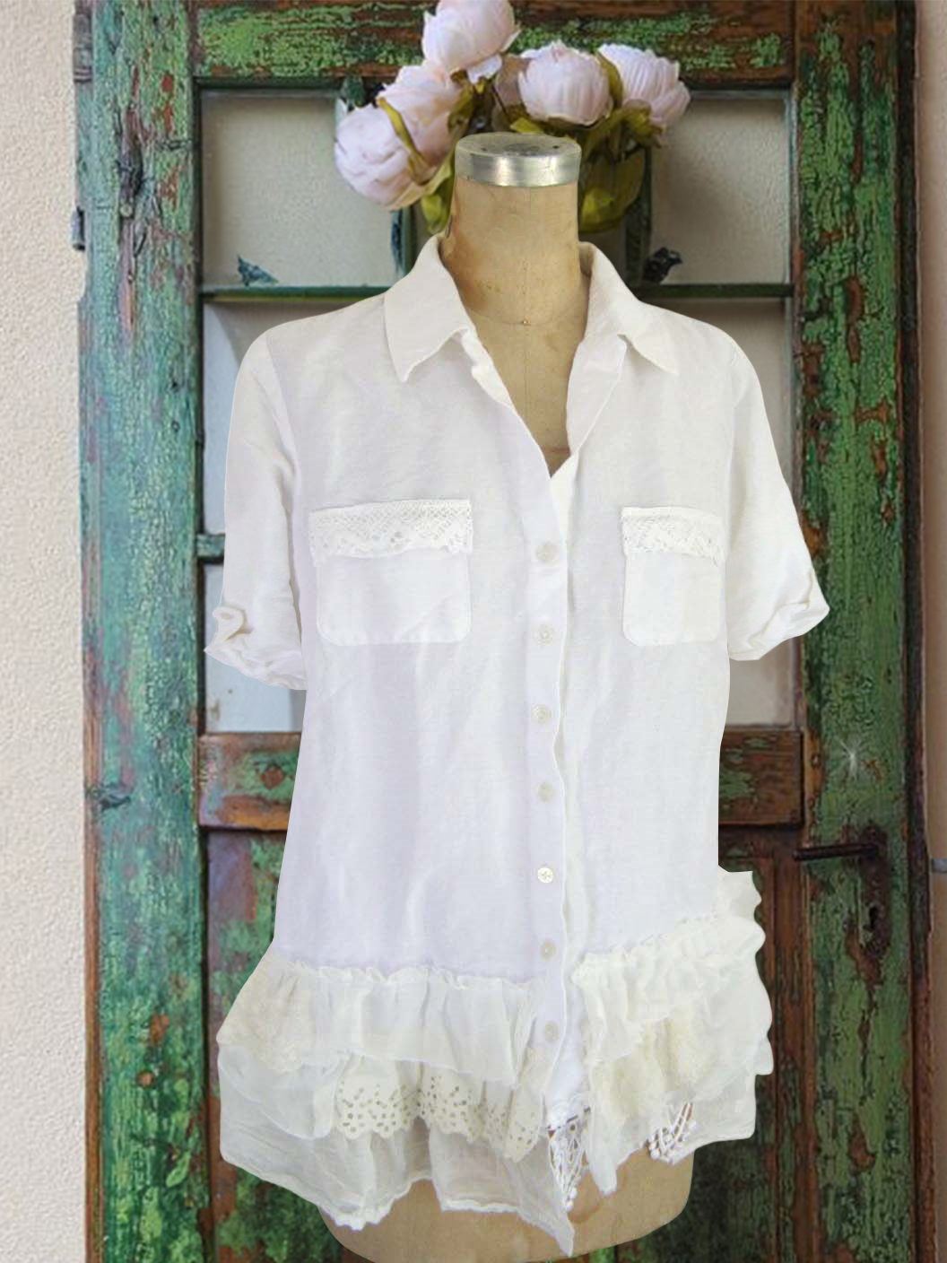 Women's top | Elegant Casual Lace Patchwork Top |Website-shopcharmingrose