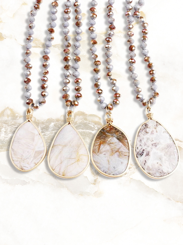 Women's jewelry | Irregular Natural Stone Necklace |shopcharmingrose