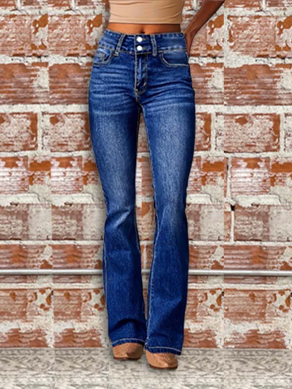 Vintage Washed Street Flared Trousers